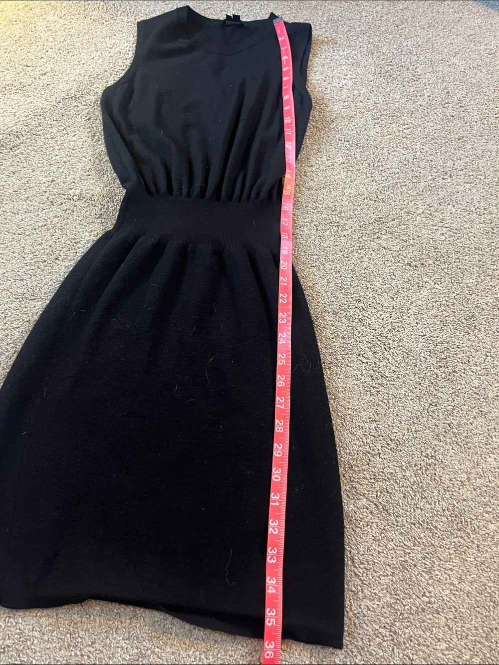 Theory wool blend little black sleeveless unlined summer dress sz P/XS Crewneck - Picture 6 of 6